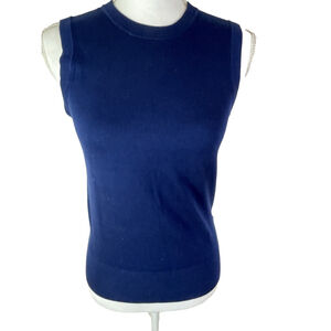 Zara Navy Blue Sleeveless Crew Neck Knit Tank Top Women's Small